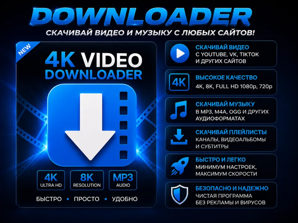 ⬇ 4K Video Downloader 2026 | Скачать видео и музыку | Автовыдача - irongamers.ru