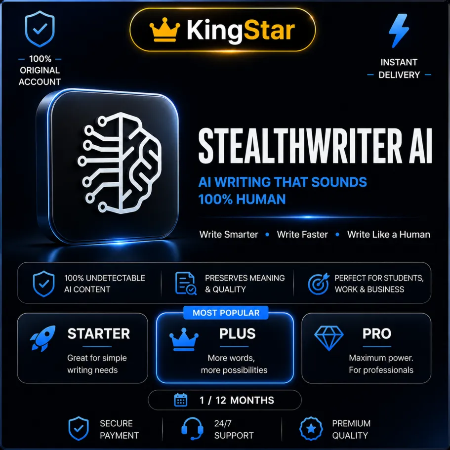StealthWriter AI | Starter, Plus & Pro Plans | Мгновенная Активация | 1/12 Месяц