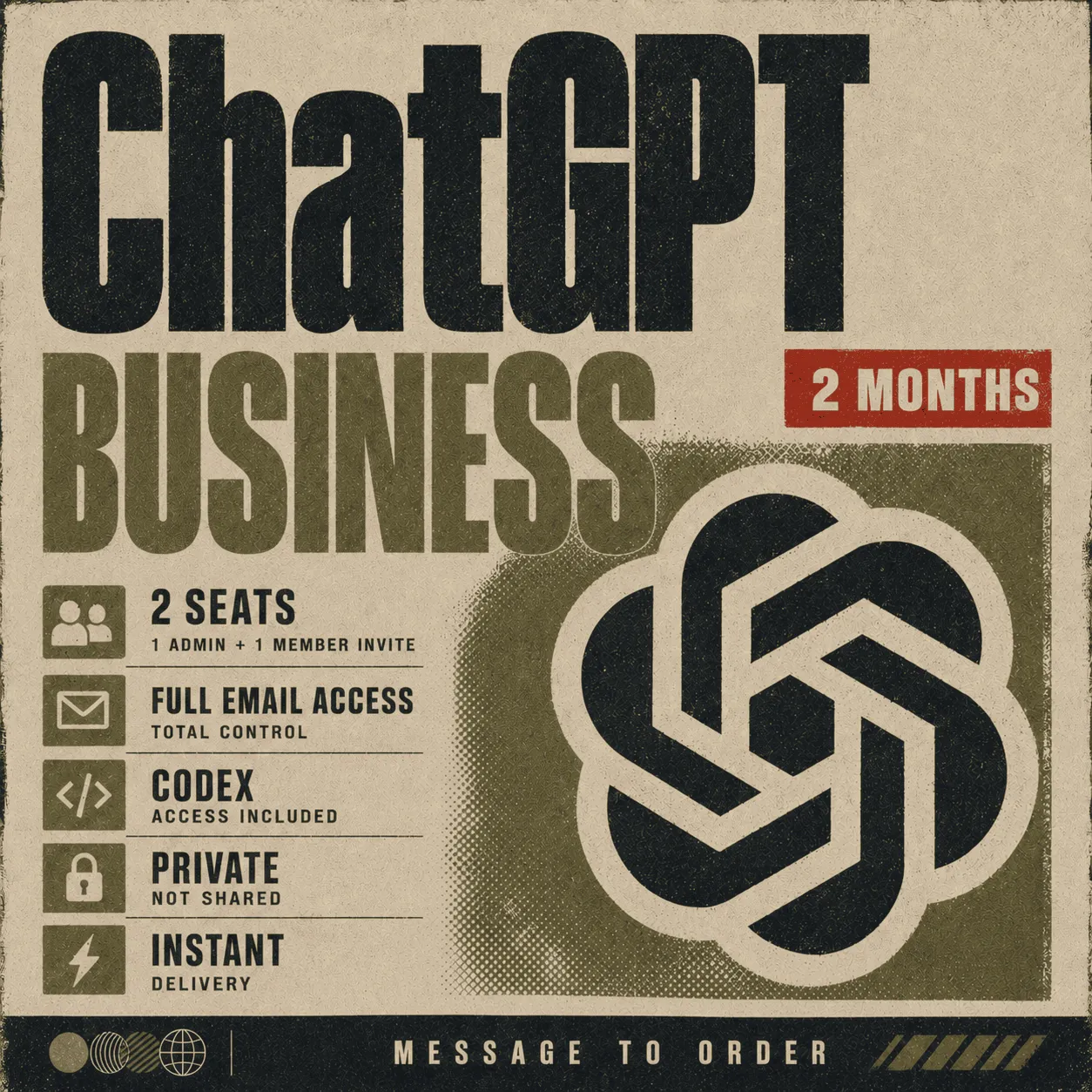 ⭐ ChatGPT Business Codex | Тариф $100/ме | 2 бизнес-аккаунта | Полный доступ на 2 мес - irongamers.ru