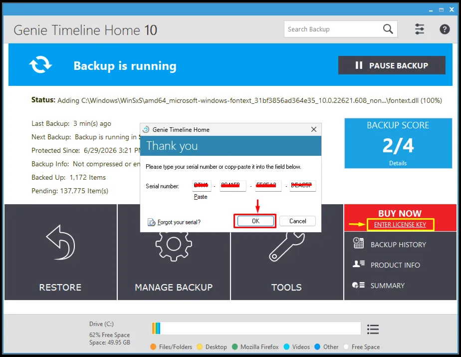 Genie Timeline Home 10 Серийный номер