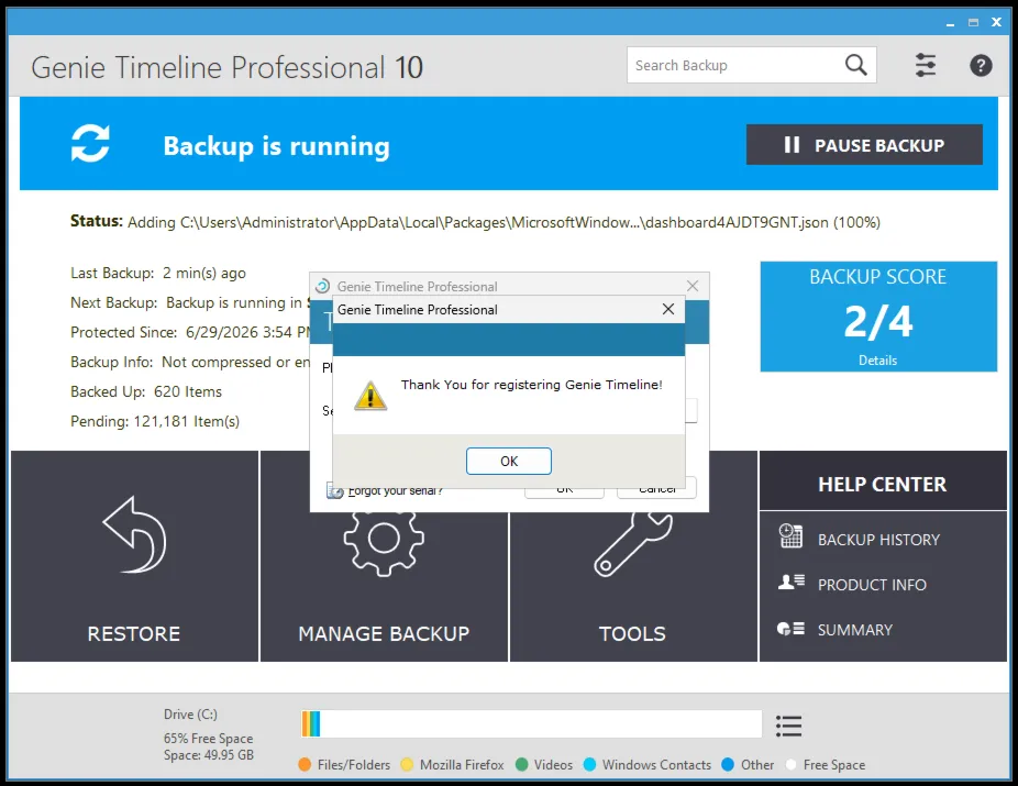 Genie Timeline Pro 10 Серийный номер