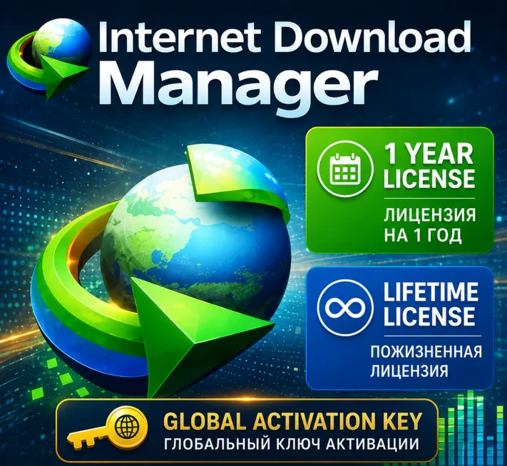 IDM — Windows, 1 год — глобальная лицензия (автоматическое подключение 24/7)