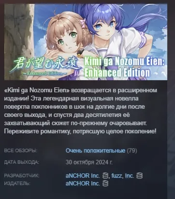 Kimi ga Nozomu Eien: Enhanced Edition АВТОДОСТАВКА STEAM РОССИЯ - irongamers.ru