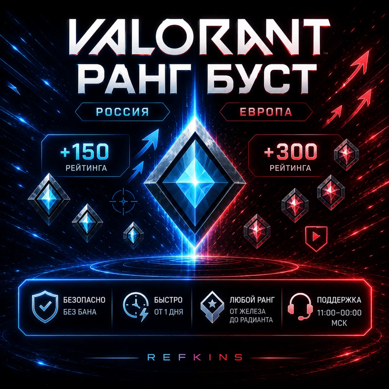 VALORANT RANK BOOST | RUSSIA & EUROPE | 0% FEE - irongamers.ru