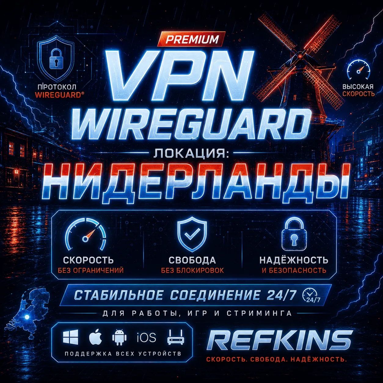  ВПН WIREGUARD ЛИЧНЫЙ НИДЕРЛАНДЫ