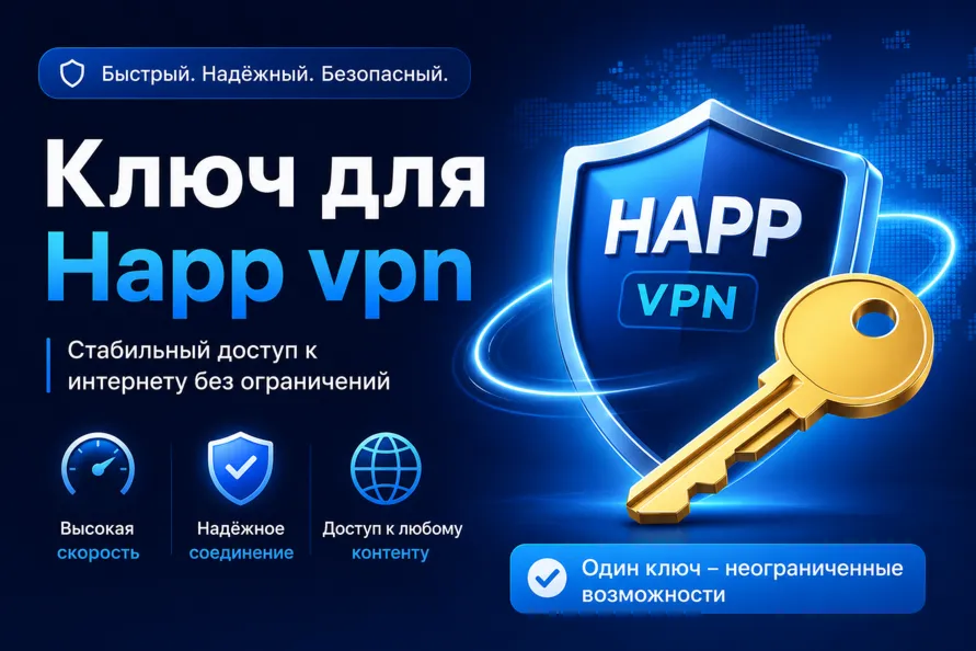 Ключ Happ  от 1 месяца 3 локации безлимит