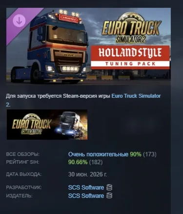 Euro Truck Simulator 2 - Holland Style Tuning Pack DLC АВТОДОСТАВКА STEAM РОССИЯ