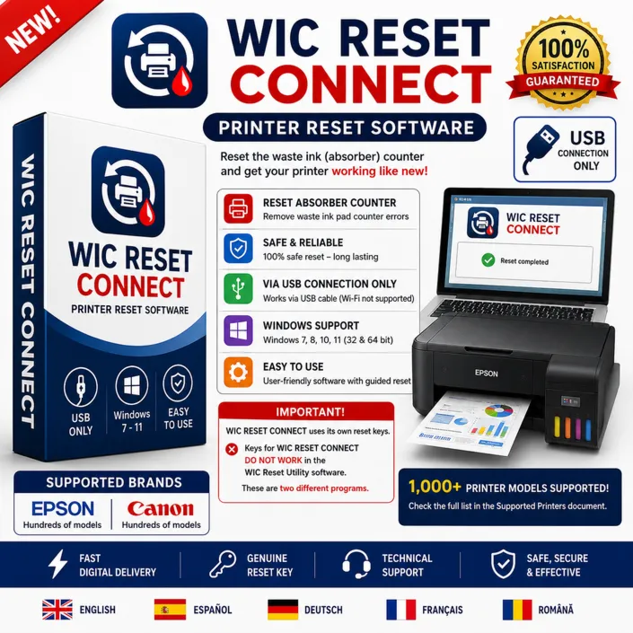 Кнопка сброса WIC RESET CONNECT | Сброс счетчика отработанных чернил Epson и Canon - irongamers.ru