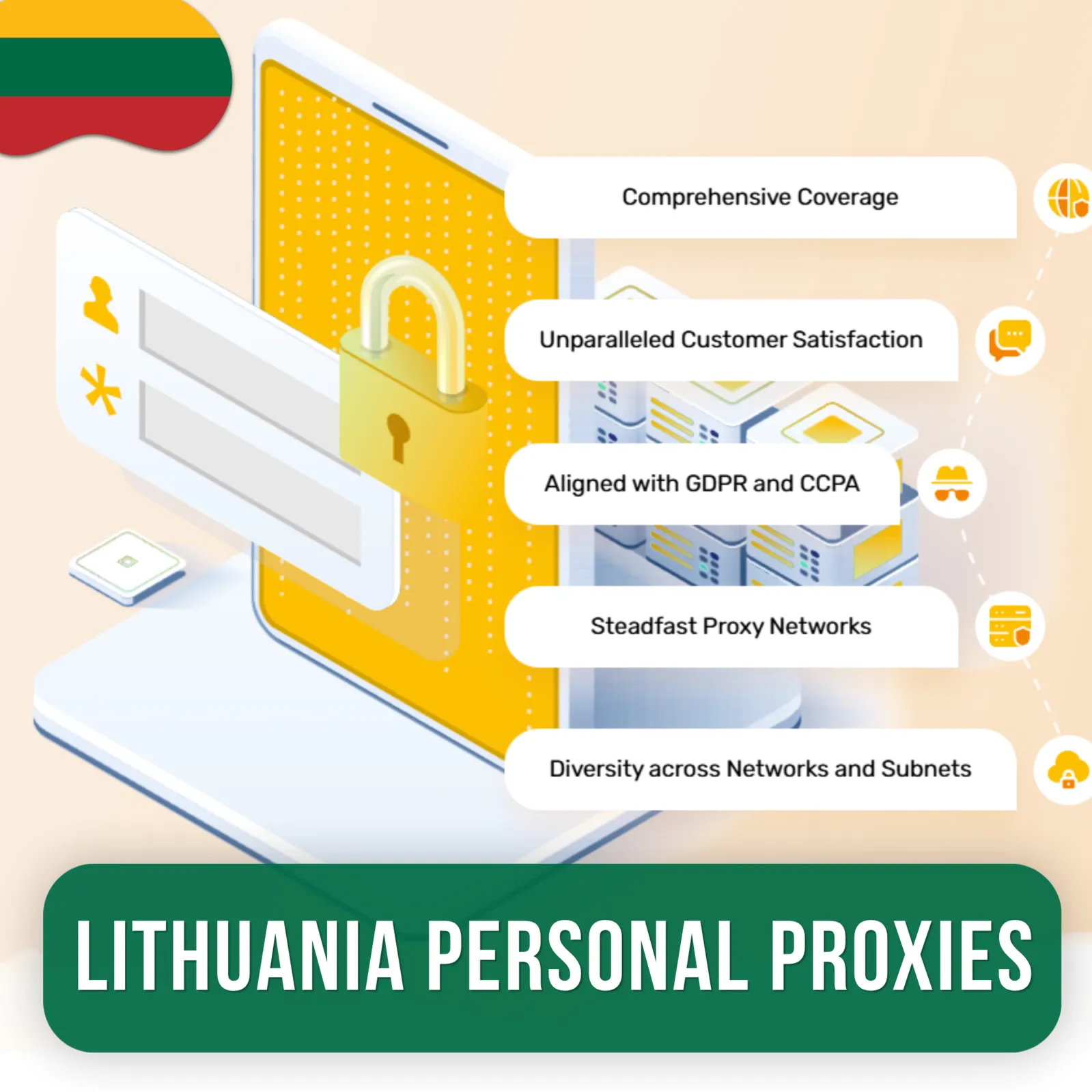 Купить персональные прокси Литвы | Быстрые • Приватные • Выделенные