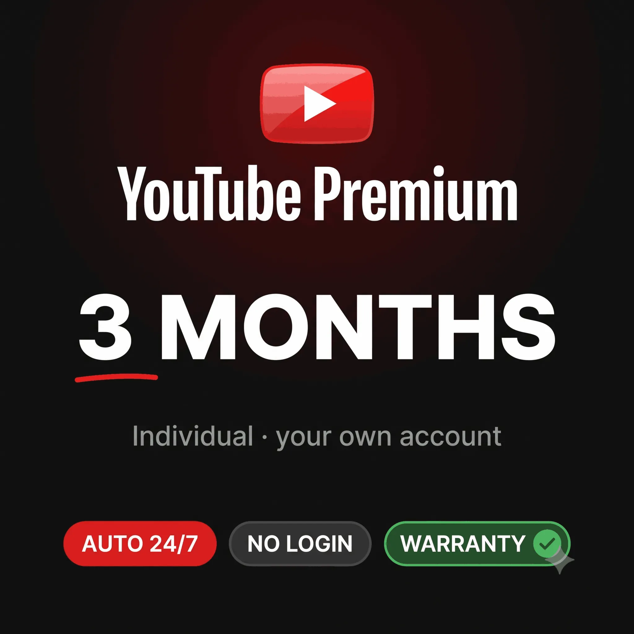[АUТО 24/7] YouTube Premium 3 Месяца — Индивидуальный | Без входа | Без пароля | Гара - irongamers.ru