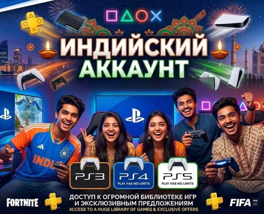 НОВЫЙ Индийский аккаунт PSN PLAYSTATION (PS4, PS5) - irongamers.ru