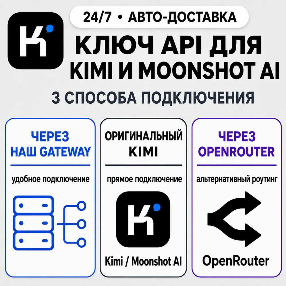 [24/7] API-ключ Kimi | Работает везде (в т. ч. в РФ) | Все модели | Moonshot - irongamers.ru