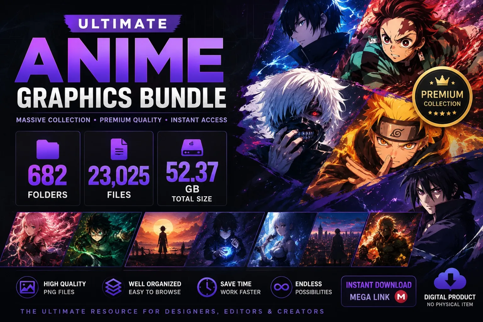 Ultimate Anime Graphics Bundle | 23 000+ файлов|Коллекция 52 ГБ | Мгновенная загрузка