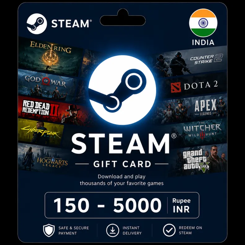STEAM WALLET TOP-UP  150 - 5000 INR(Rupee) INDIA