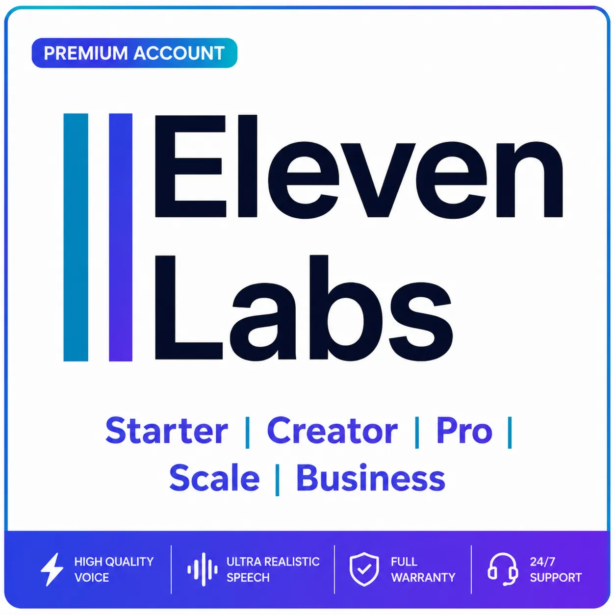 ElevenLabs Creator /Pro /Scale |100% Официальный апгрейд | ПОЛНАЯ ГАРАНТИЯ (DISABLED)