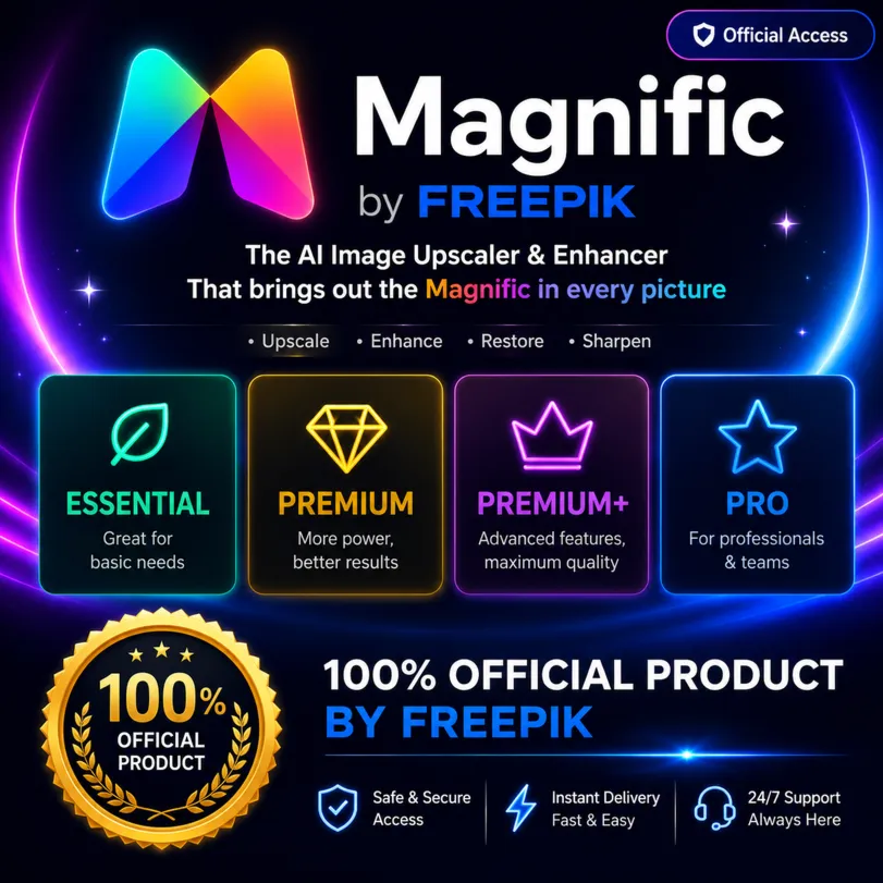 Magnific Freepik Premium/ Plus/ Essential/Pro AI Image| 1–12 мес | 100% ОФИЦИАЛЬНО
