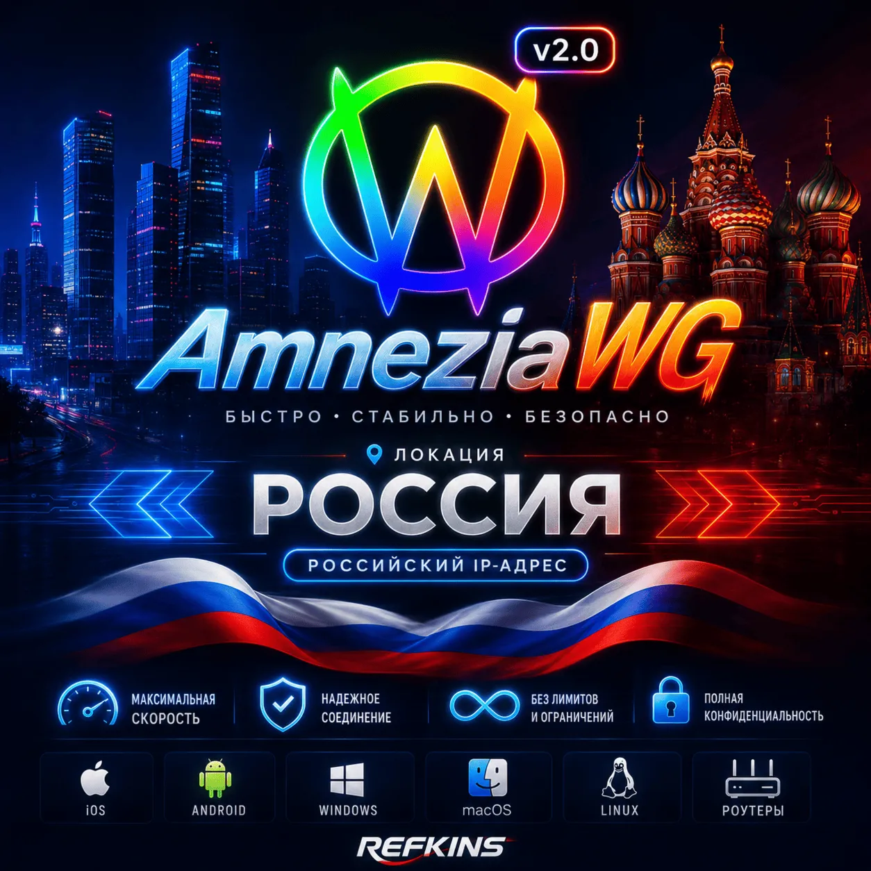  ВПН AMNEZIA 2.0 ЛИЧНЫЙ РОССИЯ AMNEZIAWG БЕЗЛИМИТ PREMIUM РОУТЕР КИНЕТИК МИКРОТИК