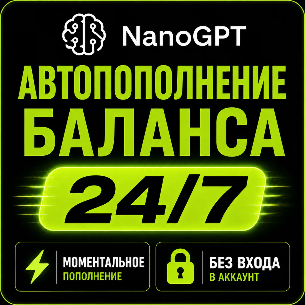 ⚡ NanoGPT— Пополнение баланса (API Credits)  | Мгновенно | Автоматически