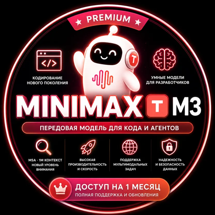 Премиум-подписка MiniMax AI | Тарифы Plus / Max / Ultra | 1 месяц | Мгновенная достав