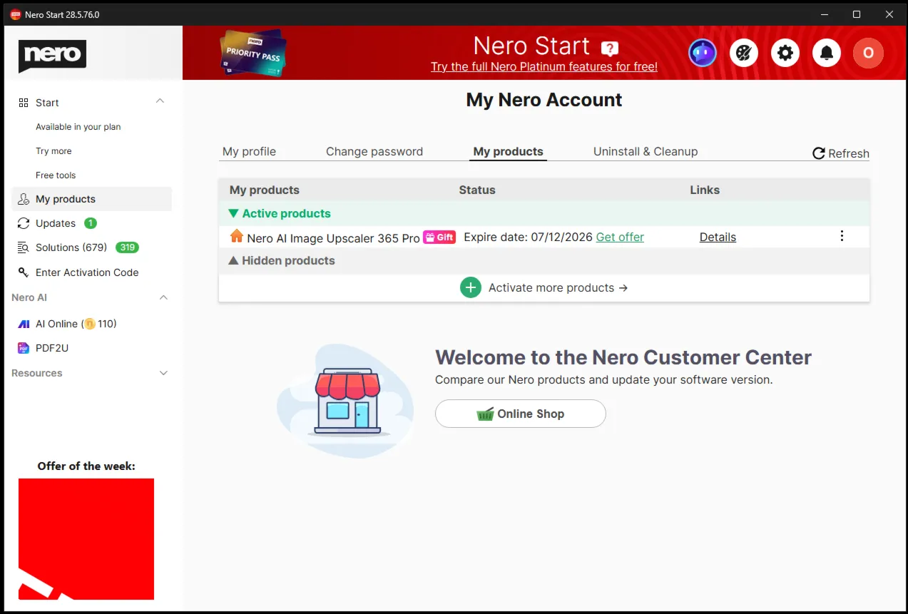 Nero AI Image Upscaler 365 Pro Аккаунт
