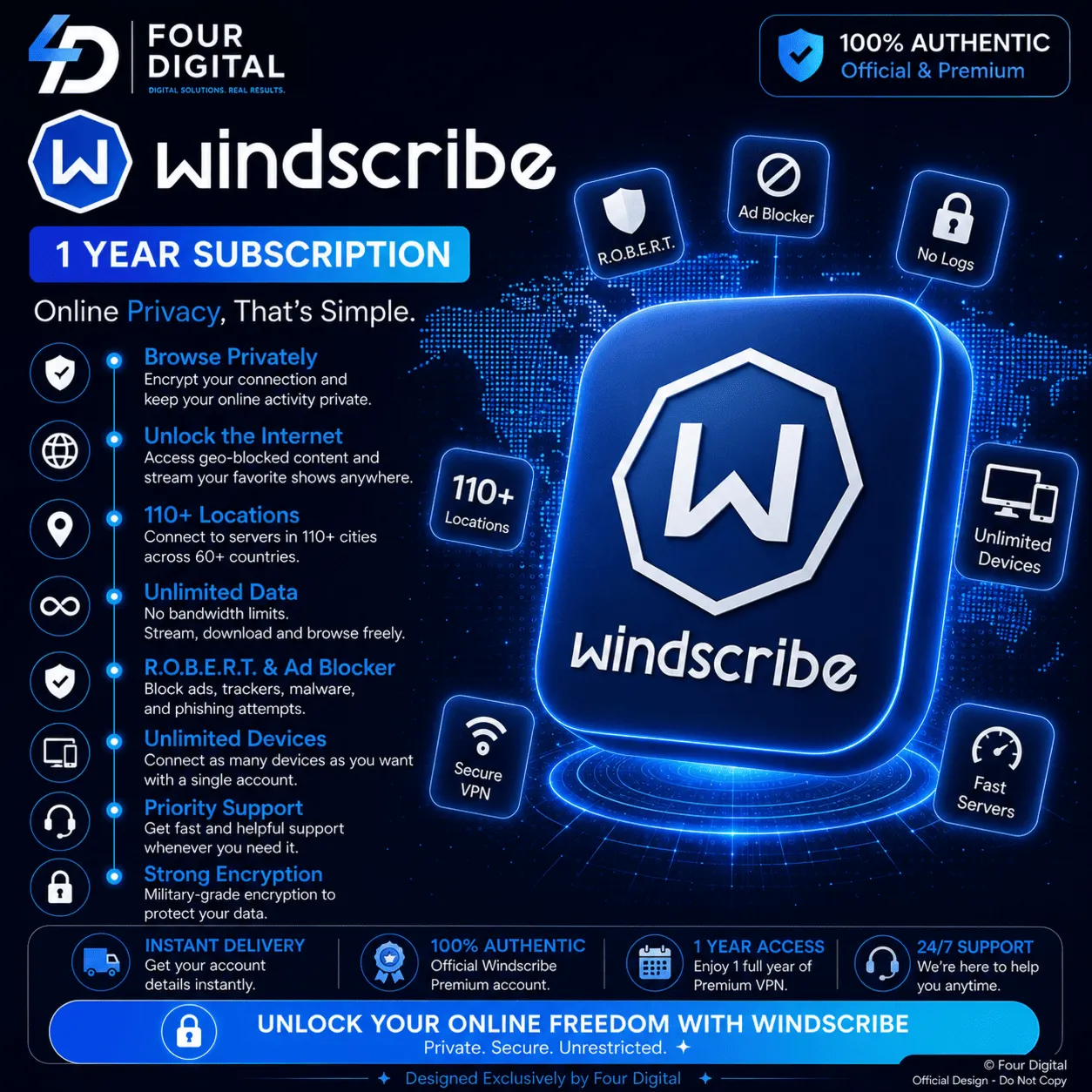 Windscribe Pro - 1 год полной гарантии и доставка OTO - irongamers.ru