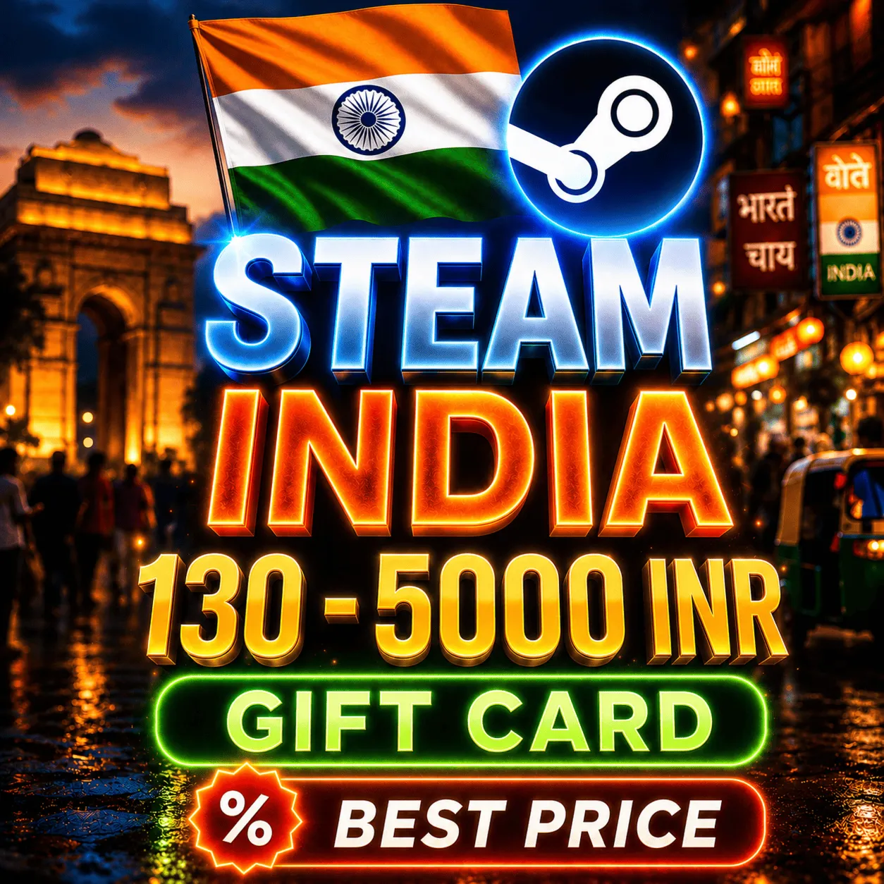 STEAM WALLET ИНДИЯ КОД ПОПОЛНЕНИЯ | 130 - 5000 INR | СТИМ КАРТА
