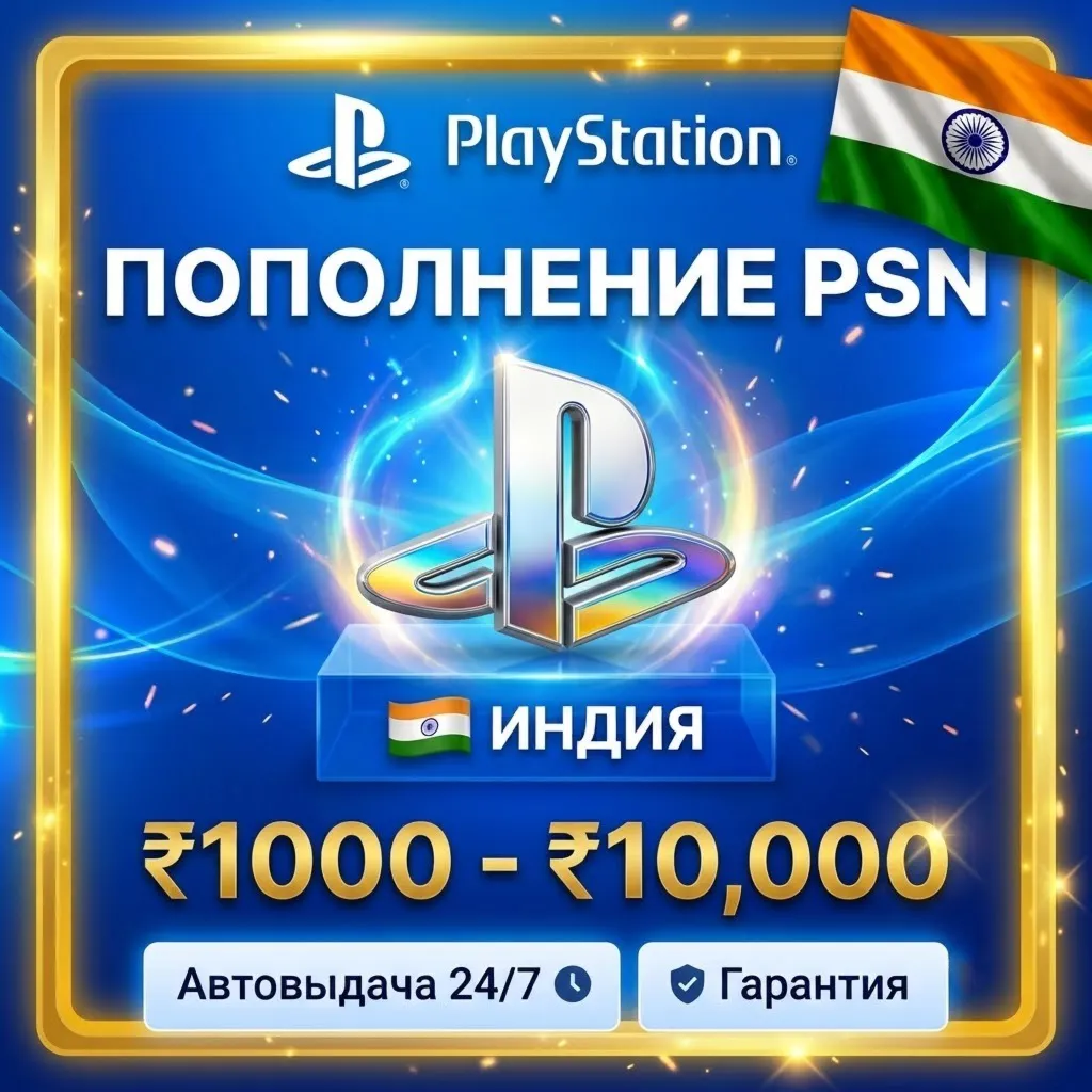 PlayStation карта пополнения PSN · INR ИНДИЯ · АВТОВЫДАЧА · ЛУЧШАЯ ЦЕНА - irongamers.ru