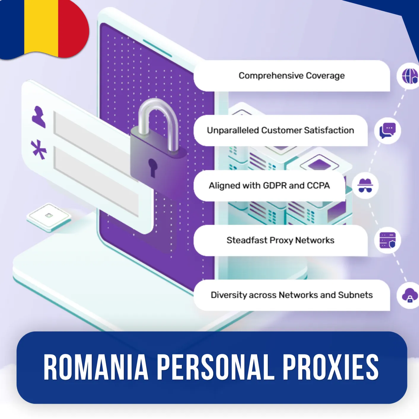 Купить персональные прокси Румынии | Быстрые • Приватные • Выделенные