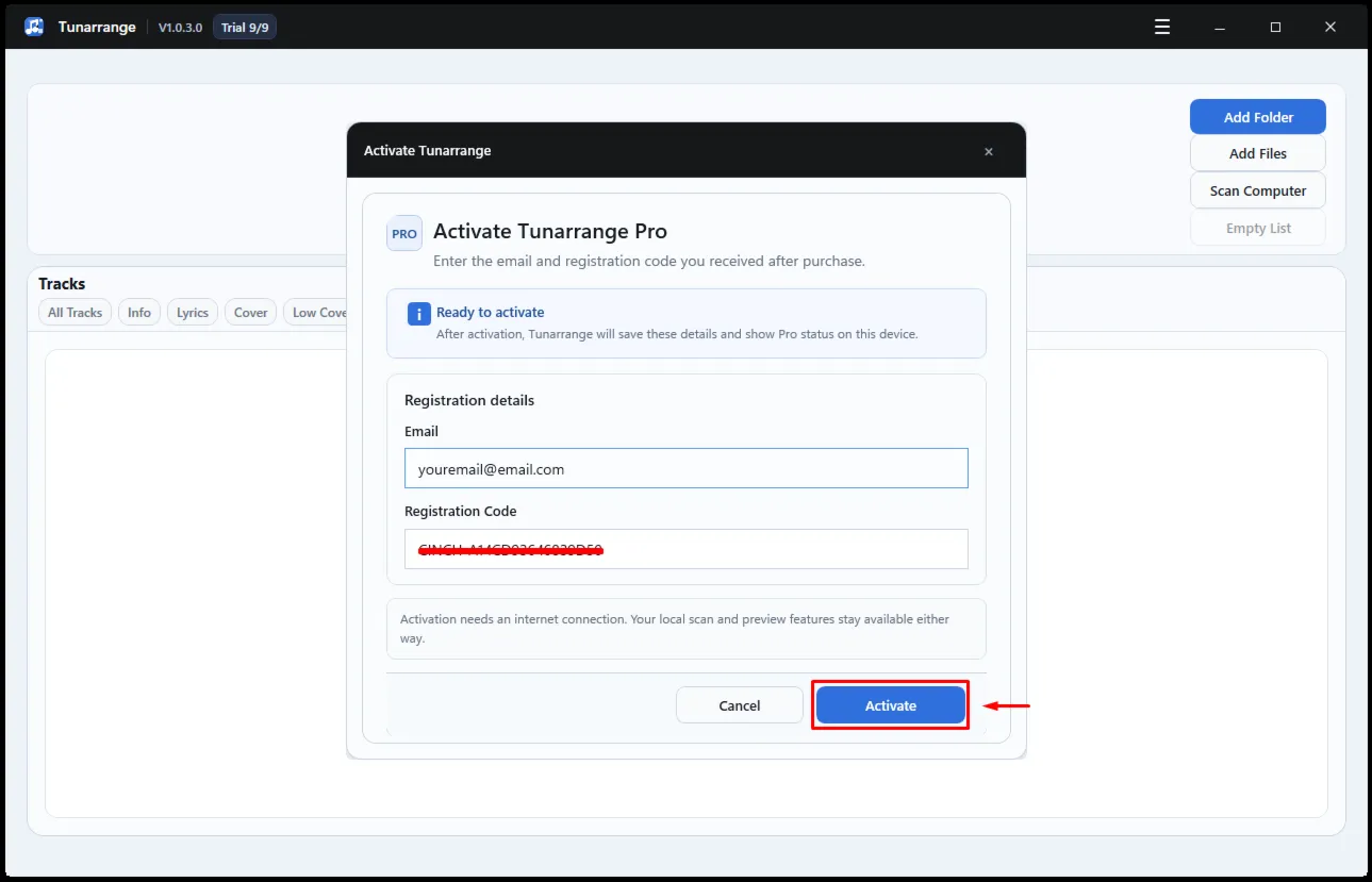 Cinch Tunarrange Код регистрации пожизненной лицензии
