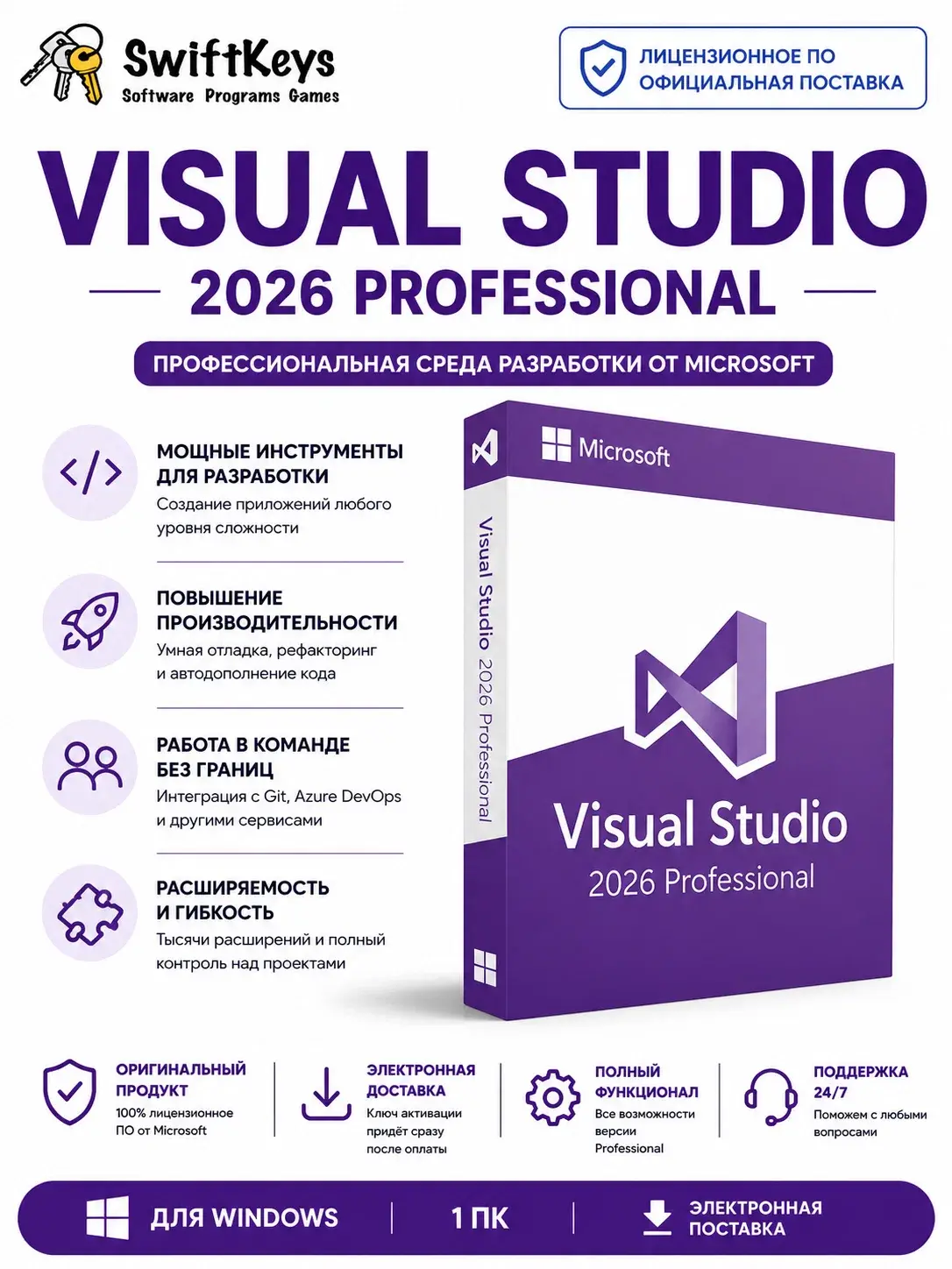 Microsoft Visual Studio Professional 2026 / Бессрочная лицензия