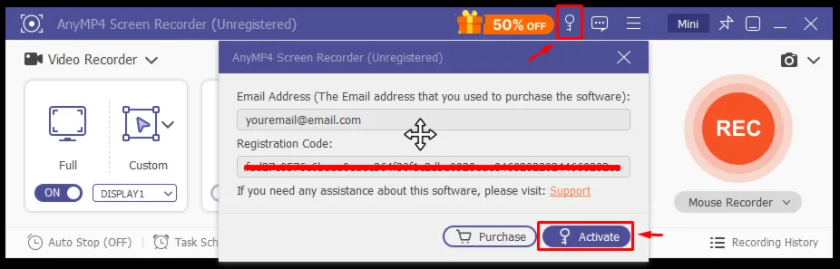 AnyMP4 Screen Recorder Код регистрации на 1 год