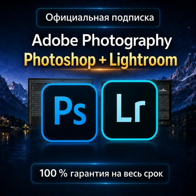 ADOBE PHOTOGRAPHY PLAN PHOTOSHOP + LIGHTROOM 1/3 МЕСЯЦЕВ