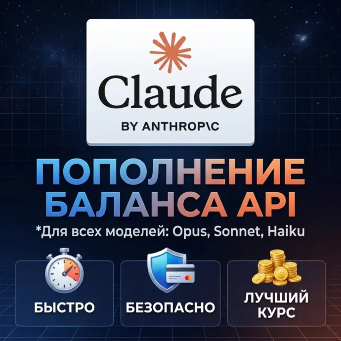 Пополнение баланса Claude API | На ваш или новый аккаунт (Anthropic)