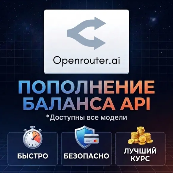 Пополнение баланса OpenRouter API | На ваш или новый аккаунт