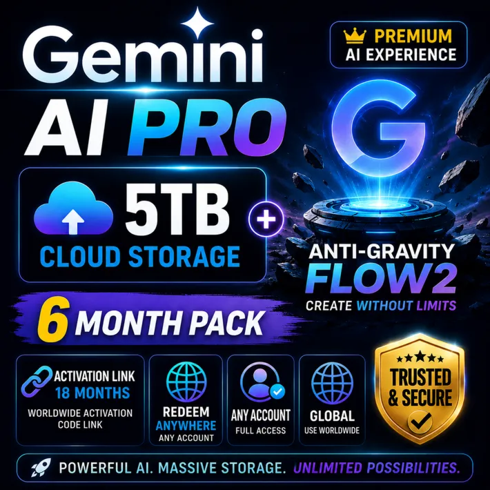 Google Gemini AI Pro + 5 ТБ хранилища + Anti‑Gravity Flow — 6 месяцев — Ссылка для - irongamers.ru