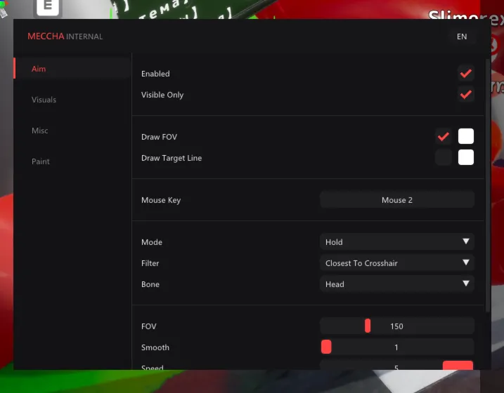 MECCHA CHAMELEON Internal (Unnamed) — Aimbot + ESP + Misc