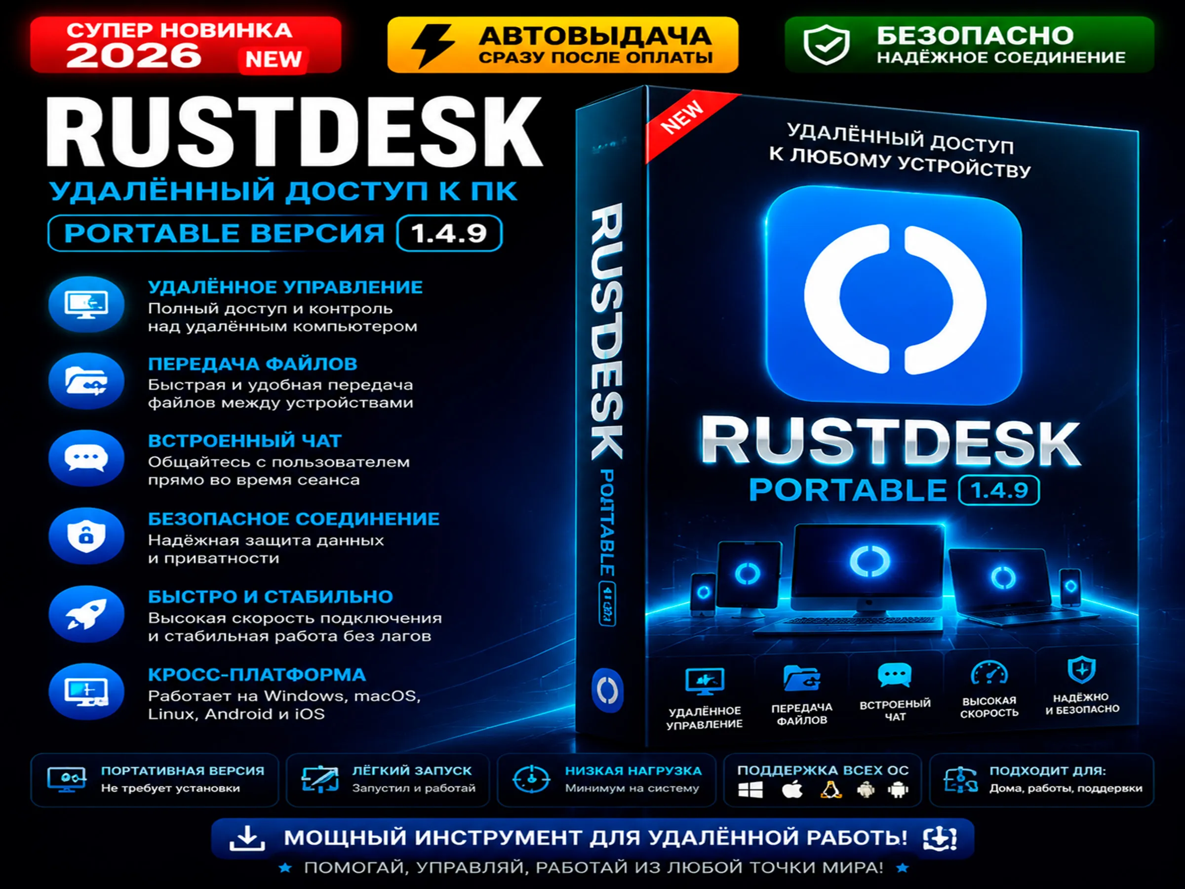 RustDesk 1.4.9 | Удалённый доступ к ПК | Portable | Автовыдача - irongamers.ru