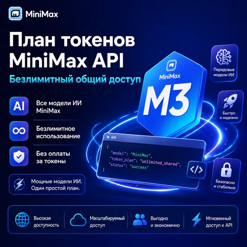 MiniMax Token Plan API Unlimited Shared | Безлимитный Общий Доступ - irongamers.ru