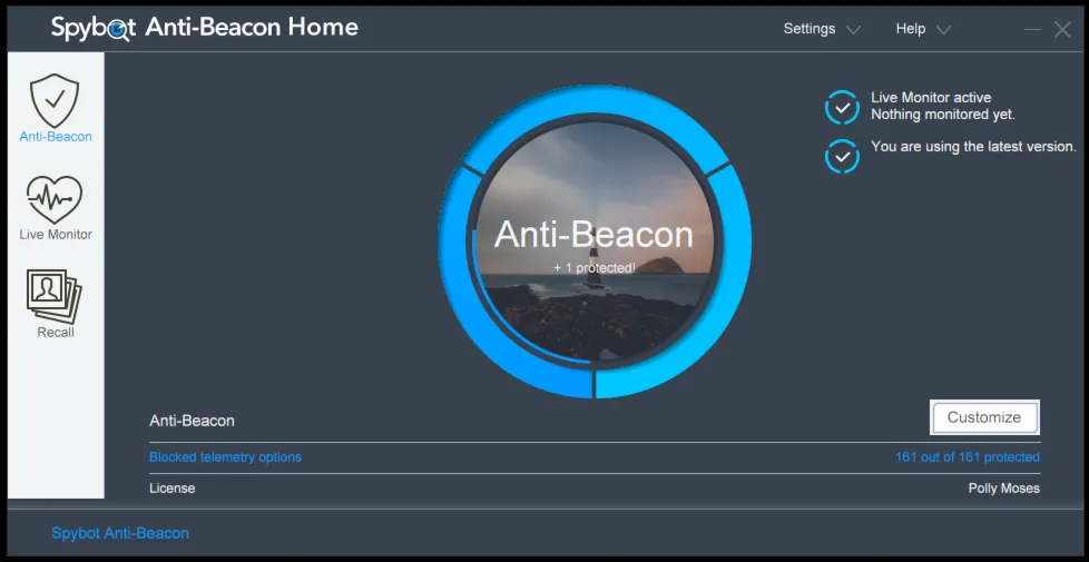 Spybot Anti-Beacon Home Edition Лицензионный ключ на 1 год