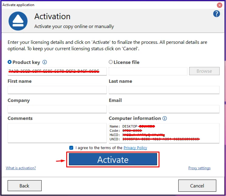 Backup4all Standard 8.9 Ключ продукта