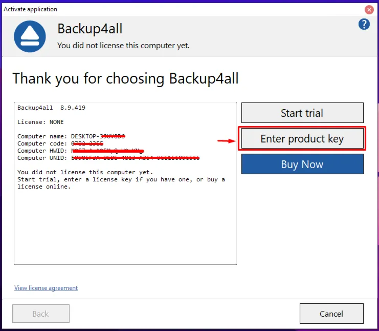 Backup4all Standard 8.9 Ключ продукта