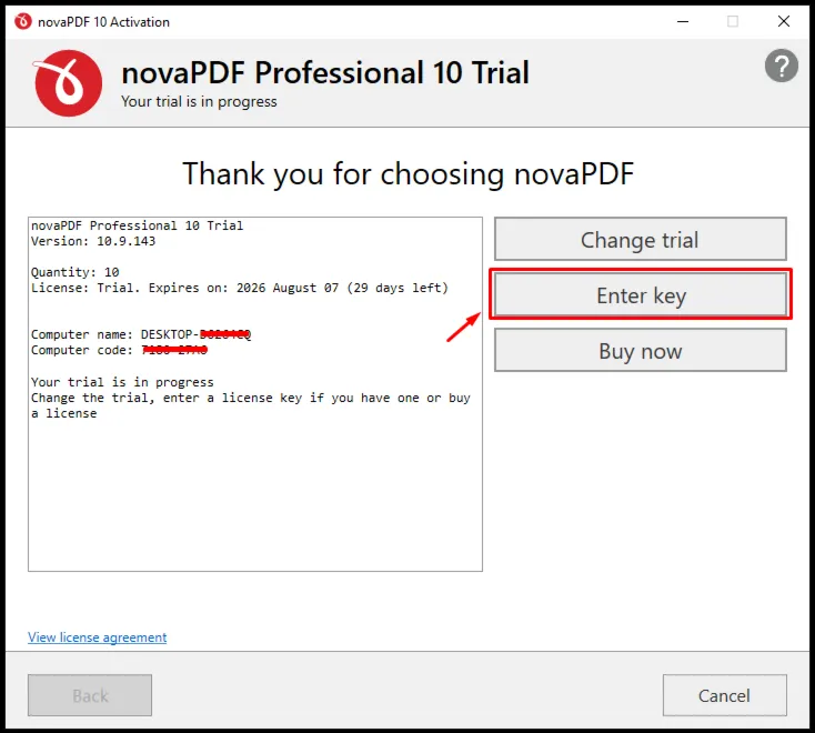 novaPDF Standard 10.9 Ключ продукта