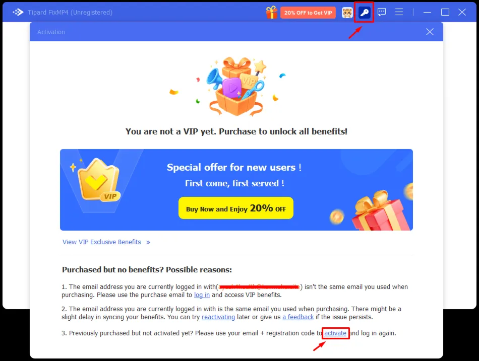 Tipard FixMP4 Код регистрации на 1 год