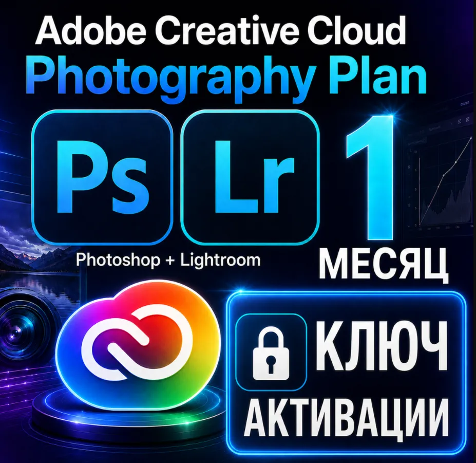 Adobe Creative Cloud Photography Plan – подписка 1 месяц | ключ активации Photoshop +