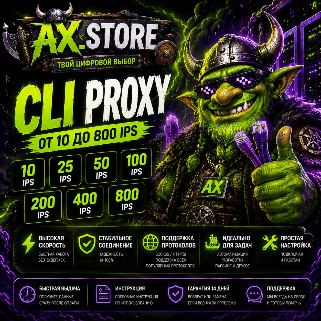 CLI Proxy от 10 до 800 IPS
