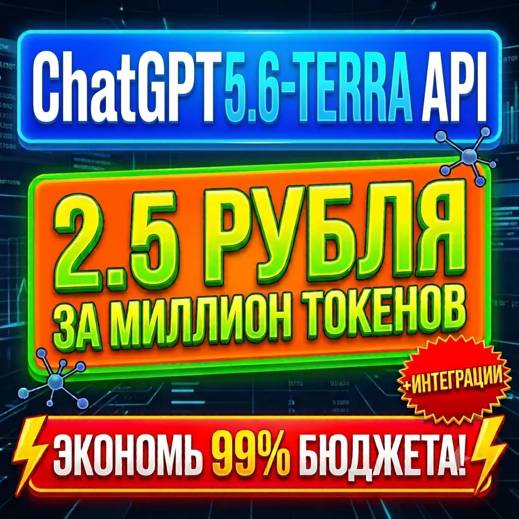 ChatGPT 5.6-terra API от 3,15 руб за миллион токенов + интеграции! Ссылка на сервис