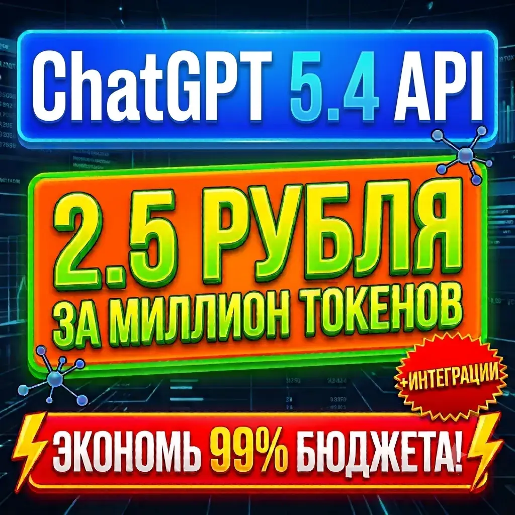 ChatGPT 5.4 API — 2.5 рубля за миллион токенов + интеграции! Ссылка на сервис