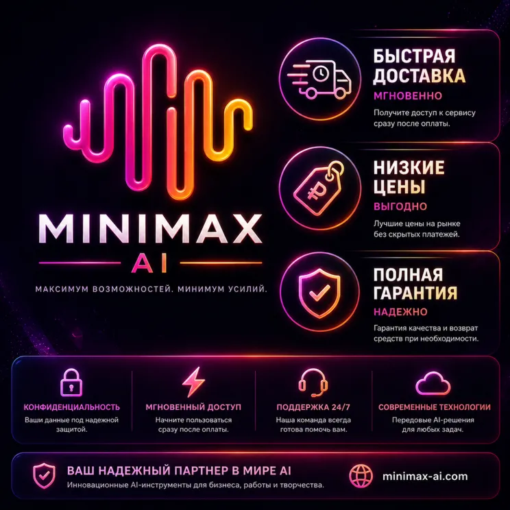 Премиум-доступ к MINIMAX AI | Plus / Max / Ultra | 1 месяц | Безопасный доступ | Полн