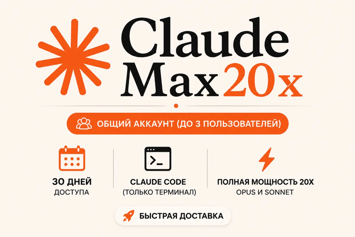 Claude Max 20x Общий — 1 месяц | Макс. 3 пользователя - irongamers.ru