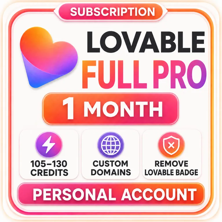 Lovable Full Pro на 1 месяц | 105 кредитов | Личный аккаунт - irongamers.ru